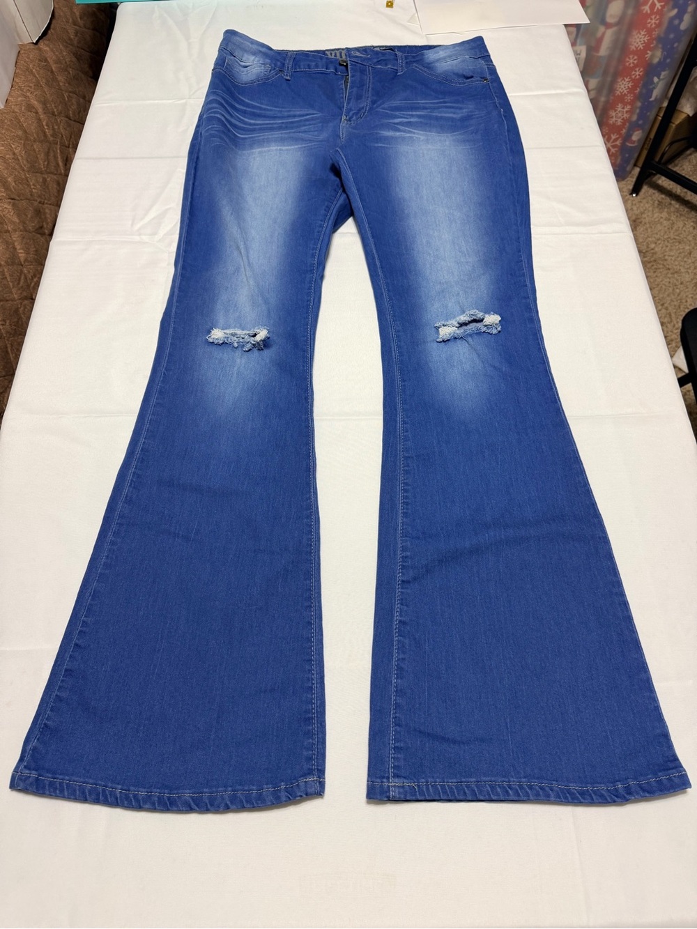 Blue Women's Flared Distressed Jeans VIP Jeans